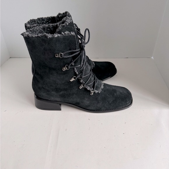 Vintage A J Valenci Footwear Womens Black Chunky Heel Square Toe Bootie… - Picture 6 of 11